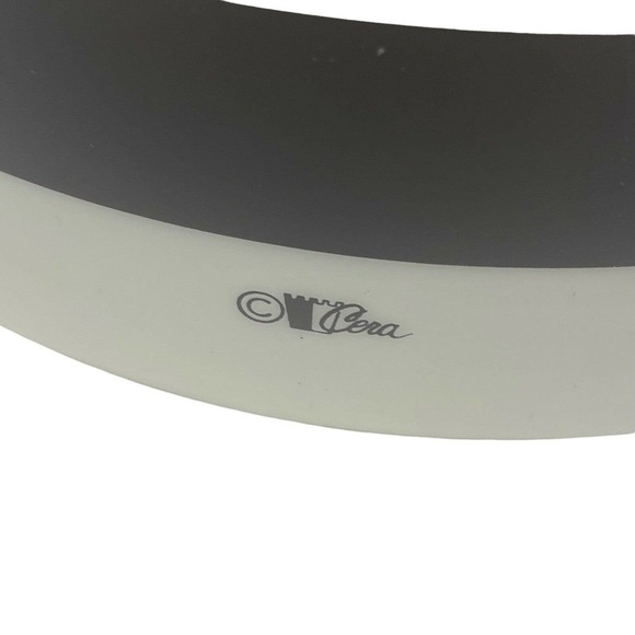 Cera Vintage MCM Striped Cream/Brown Plastic Ice Bucket w/ Lucite Handle - Picture 5 of 7